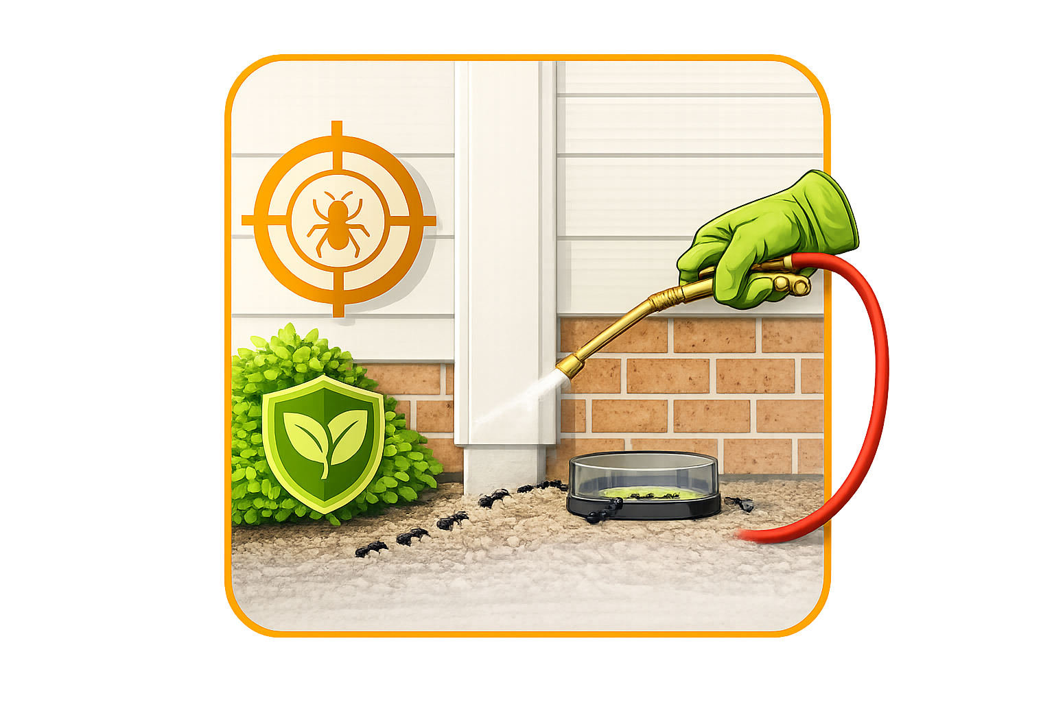 Targeted pest control treatment around an Everett home perimeter using responsible methods.