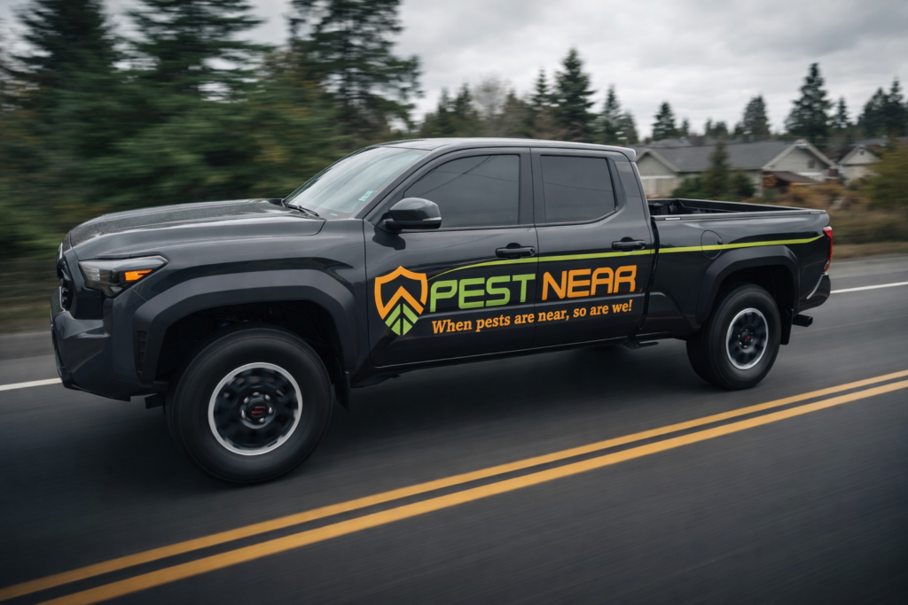 Pest Near service truck providing residential pest control in Everett, WA.