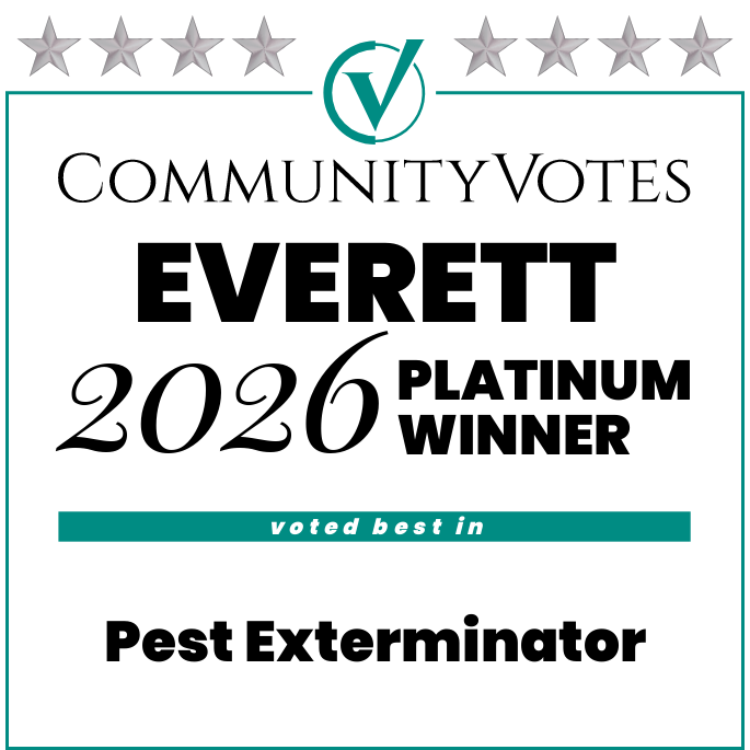 Everett Community Votes 2026 Platinum Winner Pest Exterminator award badge